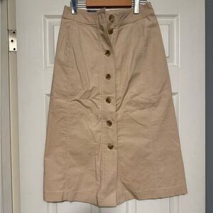 Beige Button-Front Women's Skirt/ Banana Republic